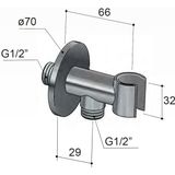 Hotbath Cobber M515 Wandsteun + Uitlaat Geborsteld Koper - Kranen - Douchekranen - Douchekophouders & Uitlaten - 8720143165252