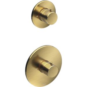 Douchethermostaat hotbath cobber inbouw 1 stopkraan geborsteld messing