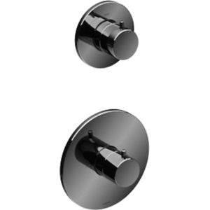 Hotbath Cobber CB012EXT afbouwdeel voor inbouw thermostaat met 1 stopkraan zwart chroom