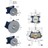 Hotbath Chap C007EXT afbouwdeel voor inbouw thermostaat met 2 stopkranen chroom