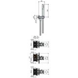 Hotbath IBS 3 Get Together inbouw doucheset Chap chroom - met ronde 3-standen handdouche - plafondbuis 30cm - hoofddouche 25cm - glijstang