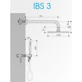 Hotbath IBS 3 Get Together inbouw doucheset Chap geborsteld nikkel - met staafhanddouche - wandarm - hoofddouche 20cm - glijstang