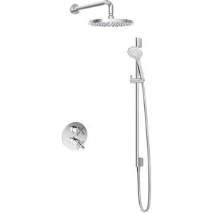 Hotbath IBS 3A Get Together Inbouw Doucheset Chap Chroom - Met Ronde 3-standen Handdouche - Wandarm - Hoofddouche 25cm - Glijstang - Kranen