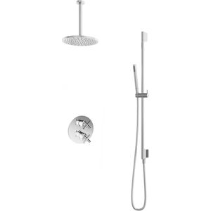 Hotbath IBS 3A Get Together Inbouw Doucheset Chap Chroom - Met Staafhanddouche - Plafondbuis 30cm - Hoofddouche 20cm - Glijstang - Kranen