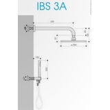 Hotbath IBS 3A Get Together inbouw doucheset Chap geborsteld nikkel - met staafhanddouche - plafondbuis 15cm - hoofddouche 20cm - glijstang