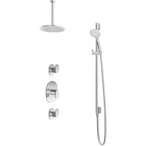 Hotbath IBS 5 Get Together Inbouw Doucheset Friendo Chroom - Met Ronde 3-standen Handdouche - Plafondbuis 30cm - Hoofddouche 20cm - Glijstang - Kranen