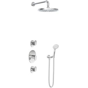 Hotbath IBS 5 Get Together Inbouw Doucheset Friendo Chroom - Met Ronde 3-standen Handdouche - Wandarm - Hoofddouche 30cm - Wandsteun - Kranen