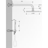 Hotbath IBS 5 Get Together inbouw doucheset Friendo geborsteld nikkel - met staafhanddouche - plafondbuis 15cm - hoofddouche 20cm - glijstang