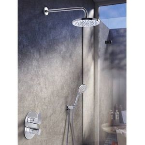 Hotbath IBS 5A Get Together Inbouw Doucheset Friendo Geborsteld Nikkel - Met Ronde 3-standen Handdouche - Plafondbuis 15cm - Hoofddouche 25cm