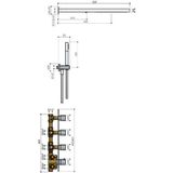 Hotbath IBS 7 Get Together inbouw doucheset met cascade waterval hoofddouche geborsteld nikkel - met ronde 3-standen handdouche - wandsteun met uitlaat