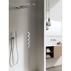 tecuro Douchestang 100 cm wandstang SUN - met variabele wandbevestigingen, verchroomd