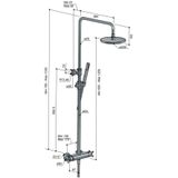 Hotbath Get together SDS3 thermostatische regendouche met 30cm ronde hoofddouche 3 standen ronde handdouche met glijstang chroom SDS3CR15