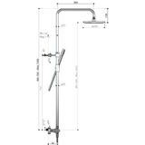 Hotbath Get together SDS3 thermostatische regendouche met 30cm ronde hoofddouche 3 standen ronde handdouche met glijstang chroom SDS3CR15