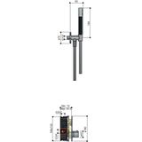 Hotbath Cobber IBS 22 inbouw doucheset - chroom - met staafhanddouche - 20cm hoofddouche - met plafondbuis 15cm - wandsteun met uitlaat