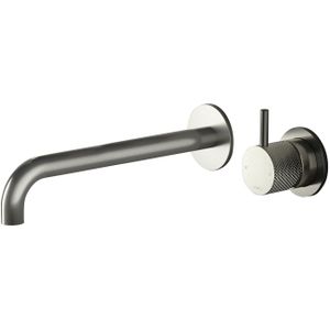 Wastafelmengkraan hotbath cobberxinbouw 25 cm geborsteld nikkel