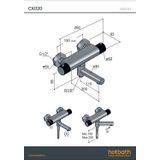 Thermostatische badmengkraan hotbath cobberxmet wegdraaibare uitloop chroom