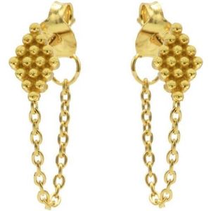 Karma - Oorbellen Chain Diamond Dots - Goud - 925 Sterling Zilver