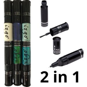 IZGO Naildesign 2 in 1 Nagellak DUO Nail Art Pen Ocean met extra zwart en wit pen
