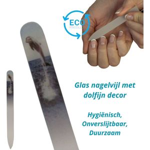 MILANO Professionele Kristal Glas Nagelvijl Glass Nailfile - Levenslang - Springende dolfijn