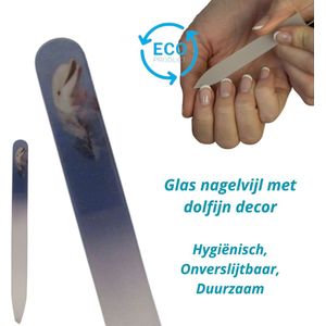 MILANO Professionele Kristal Glas Nagelvijl Glass Nailfile - Onverslijtbaar - Glasvijl - Lachende dolfijn