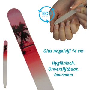 Milano Kristal glas nagelvijl - Glass Nail file - Onverslijtbaar - Glasvijl - Leuk Valentijn kado -Pink Tropical