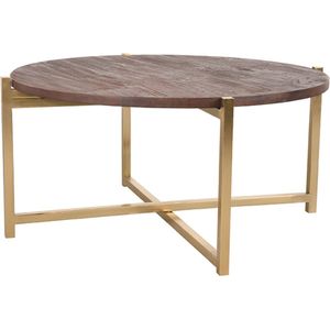 LABEL51 Dox Salontafel - Bruin - Mangohout - 70 cm - Goud