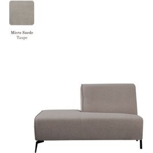LABEL51 Nero Bank - Bruin - Micro Suede - Ottomane Links Voorstaand - -