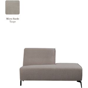 LABEL51 Nero Bank - Bruin - Micro Suede - Ottomane Rechts Voorstaand - -