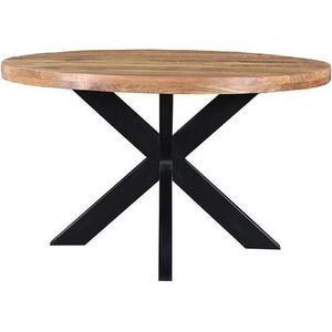 DOK 2 Rond Mangohout Eetkamertafel - Bruin - Mangohout - Rond - 140 cm