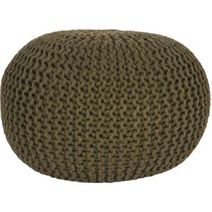 LABEL51 Poef Knitted - Army green - Katoen - M