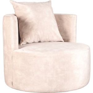 LABEL51 Evy Fauteuil - Naturel - Velours - 90 cm