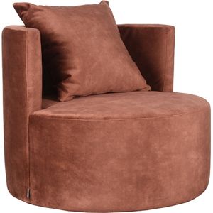 LABEL51 Evy Fauteuil - Bruin - Velours - 90 cm