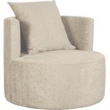 LABEL51 Evy Fauteuil - Crème - Fluweel - 90 cm