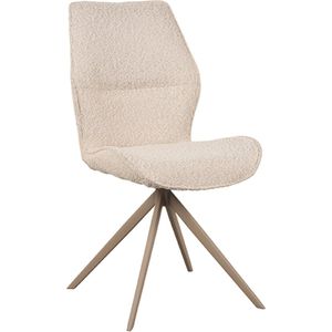 Label51 Comfy eetkamerstoel beige boucle - set van 2