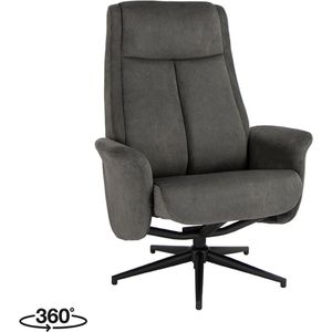 LABEL51 Bergen Fauteuil - Grijs - Velvet - Excl. Hocker - -