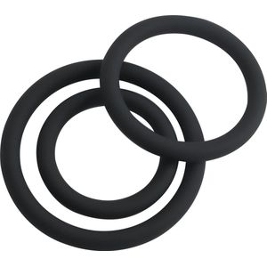 Banoch | Cockring trio - classic set | zwart siliconen | Ø 30/40/50 mm