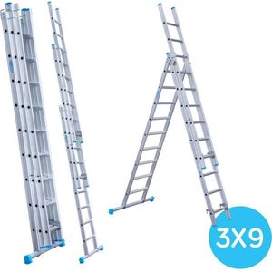Eurostairs 3-delige Rechte Reformladder - 3x9 Sporten
