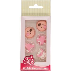 FunCakes Suikerdecoraties - Baby Meisje - 12 Stuks - Eetbare Taartdecoratie