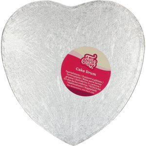 FunCakes Cake Drum Hart - Zilver - Ø27,5 cm / 12 mm - Taartonderlegger - Taartkarton