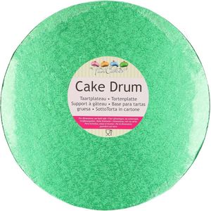 FunCakes Cake Drum Rond Ø25 cm - Groen: Ronde Cake Drum, Basis voor het presenteren van taarten, Hoge kwaliteit, Luxe uitstraling, 1 stuk.