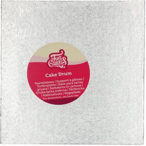 FunCakes Cake Drum Vierkant 20 cm - Zilver: Vierkante Cake Drum, Basis Voor Het Presenteren Van Taarten, Hoge Kwaliteit, Luxe Uitstraling, 1 Stuk