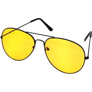 Nachtbril tegen nachtblindheid bril HaverCo / Geelgekleurde lenzen met Zwart frame / Unisex