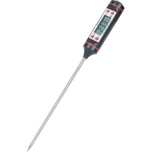 Brauch TP200- Thermometer - Keukenthermometer - RVS - Voedsel Melk, Vlees, BBQ, Water, Zwart Rood - Oven