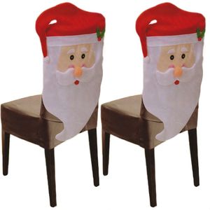 HEM- Set Kerstmanstoelhoezen - Stoelhoezen 73 cm hoog 45 cm breed - Stoelhoes
