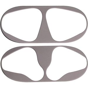 KELERINO. Metalen stofbeschermers geschikt voor Airpods 2 - Hou je Airpods schoon - 2 stuks - Zilver