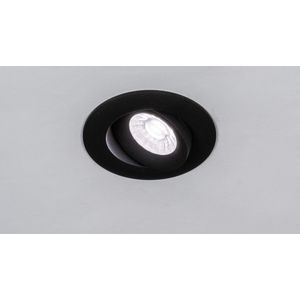 Brandvertragende inbouwspot met geïntegreerde led verlichting, rond en zwart