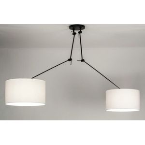 Lumidora Hanglamp 30802 - 2 Lichts - E27 - Zwart - Wit - Metaal