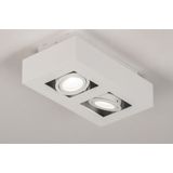 Lumidora Plafondlamp 74144 - 2 Lichts - GU10 - Wit - Metaal - ⌀ 25 cm