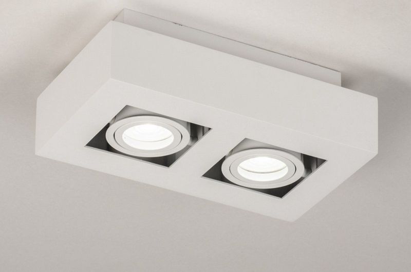 Lumidora Plafondlamp 74144 - 2 Lichts - GU10 - Wit - Metaal - ⌀ 25 cm