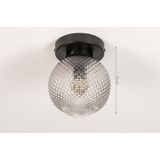 Lumidora Plafondlamp 74156 - Plafonniere - MANTUA - E14 - Zwart - Grijs - Bruin - Glas - ⌀ 15 cm